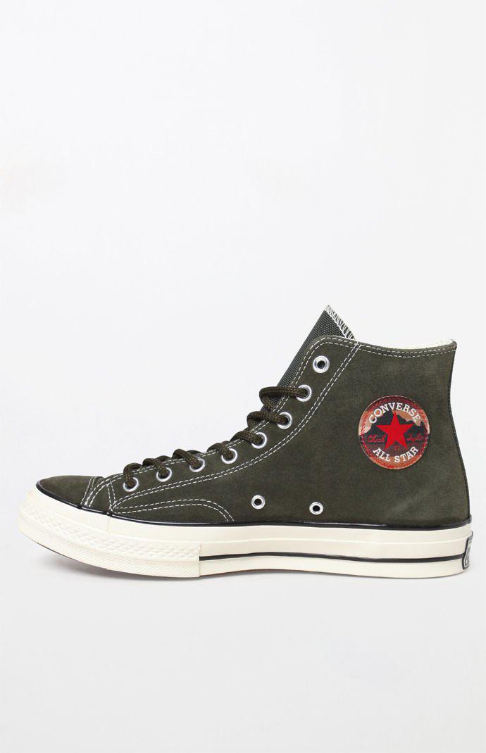 green suede converse hi tops