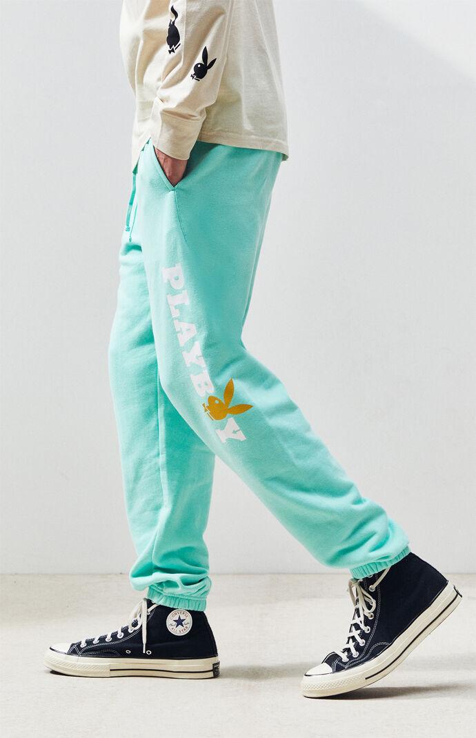 PacSun Fleece X Playboy Gold Bunny Sweatpants in Mint (Blue) for 