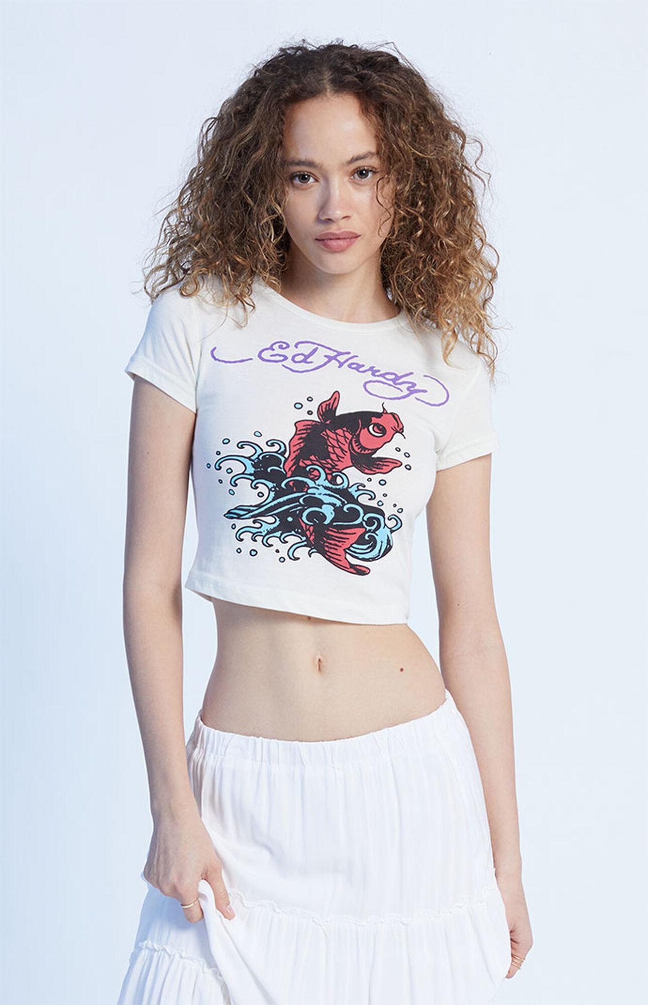 Ed Hardy Koi Fish Tshirt in White Lyst