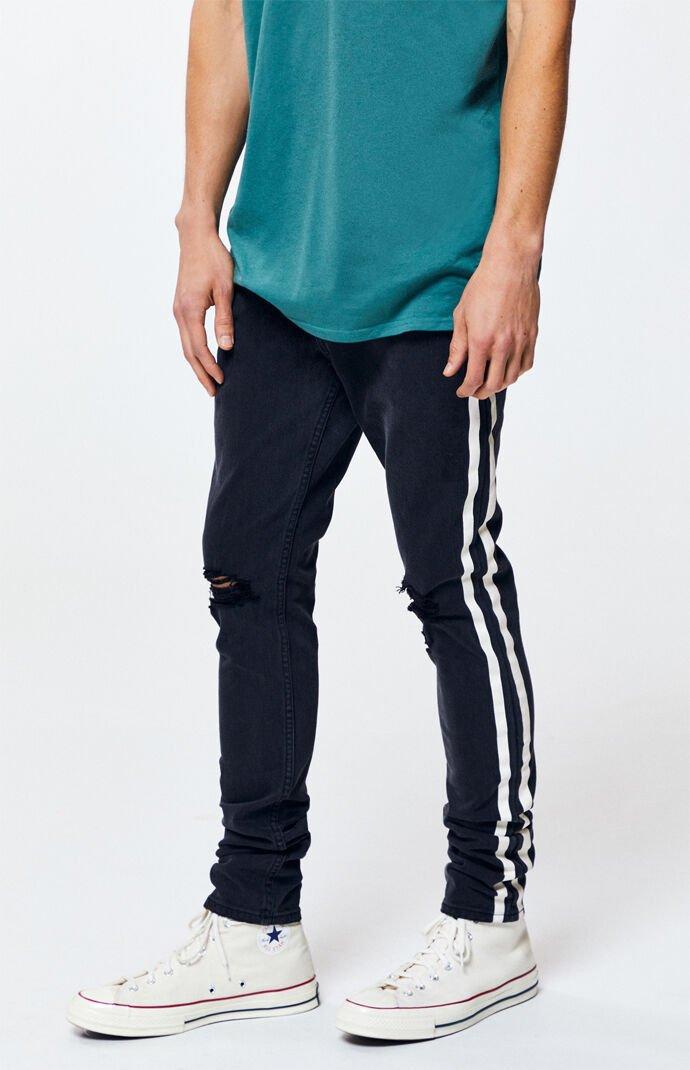 jeans with black side stripe