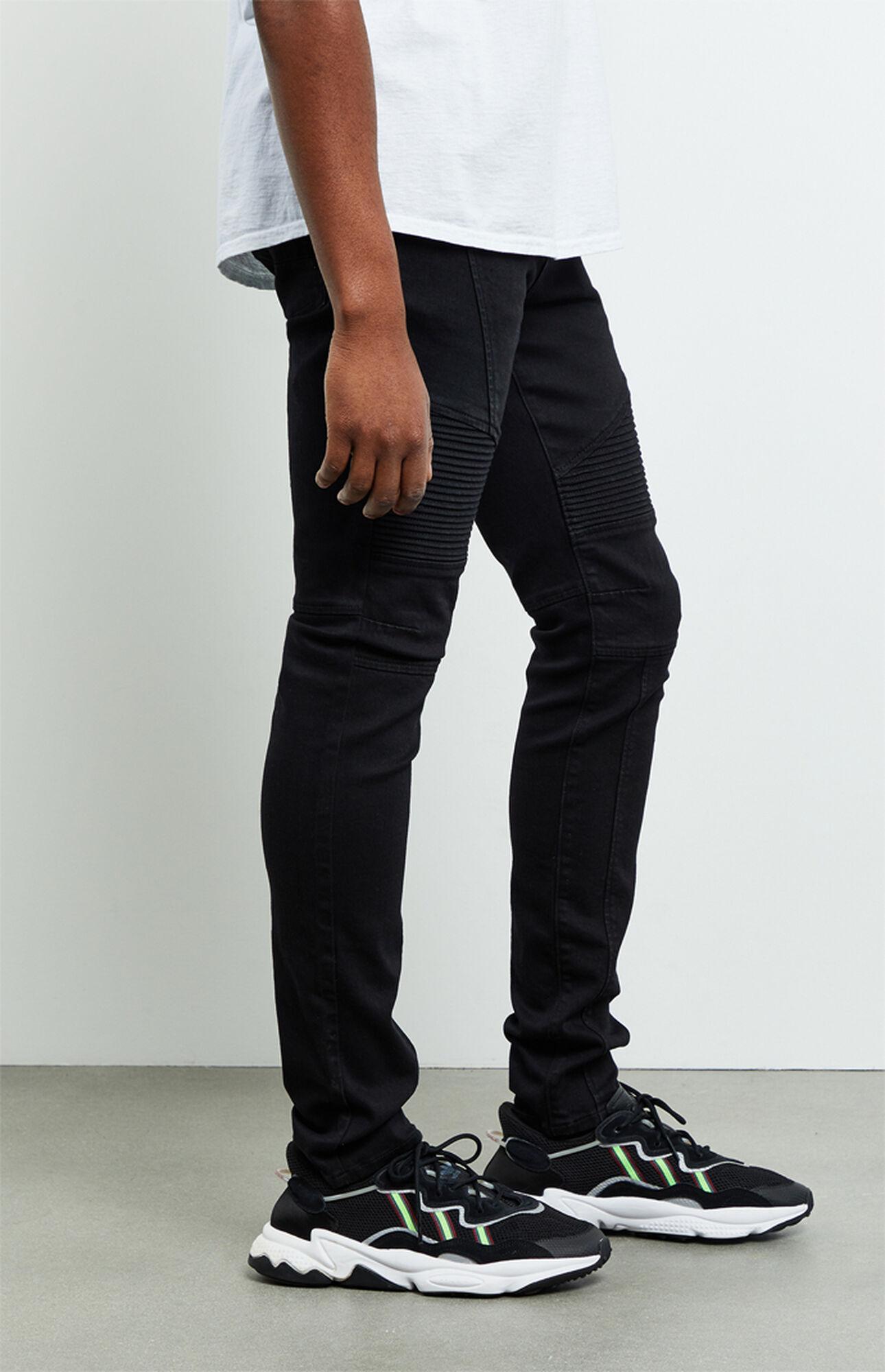 men black stacked jeans