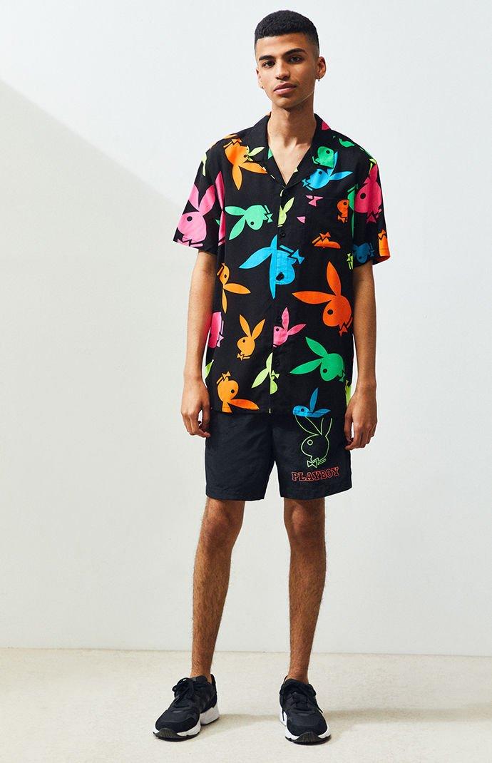 PacSun X Playboy Neon Button Up Shirt in Black for Men | Lyst