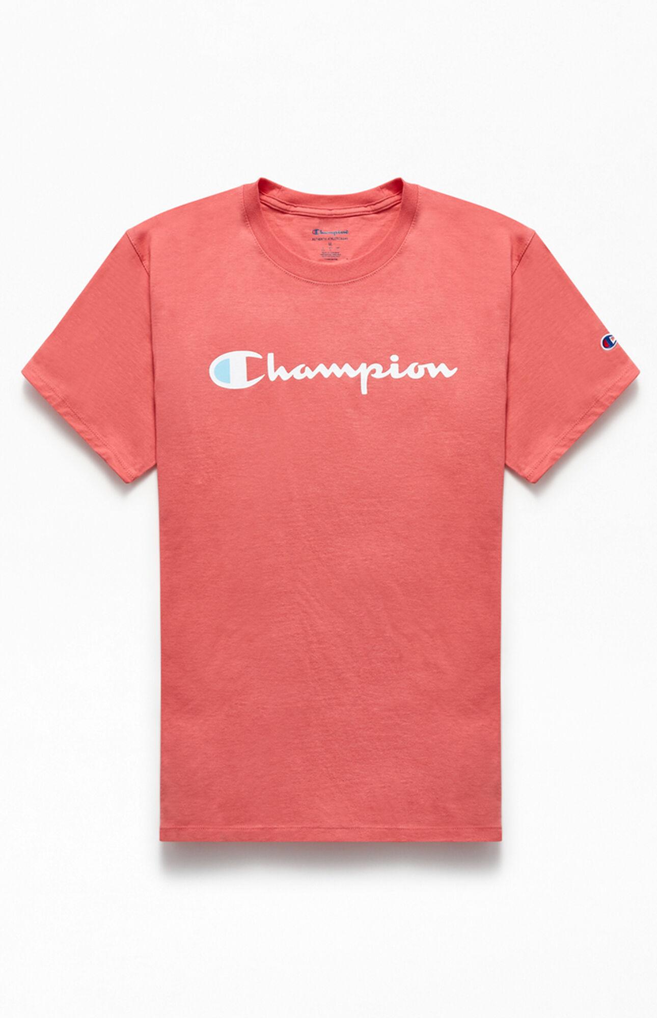 mens pink champion t shirt