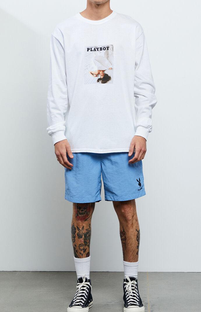 Blue playboy shorts Clearance