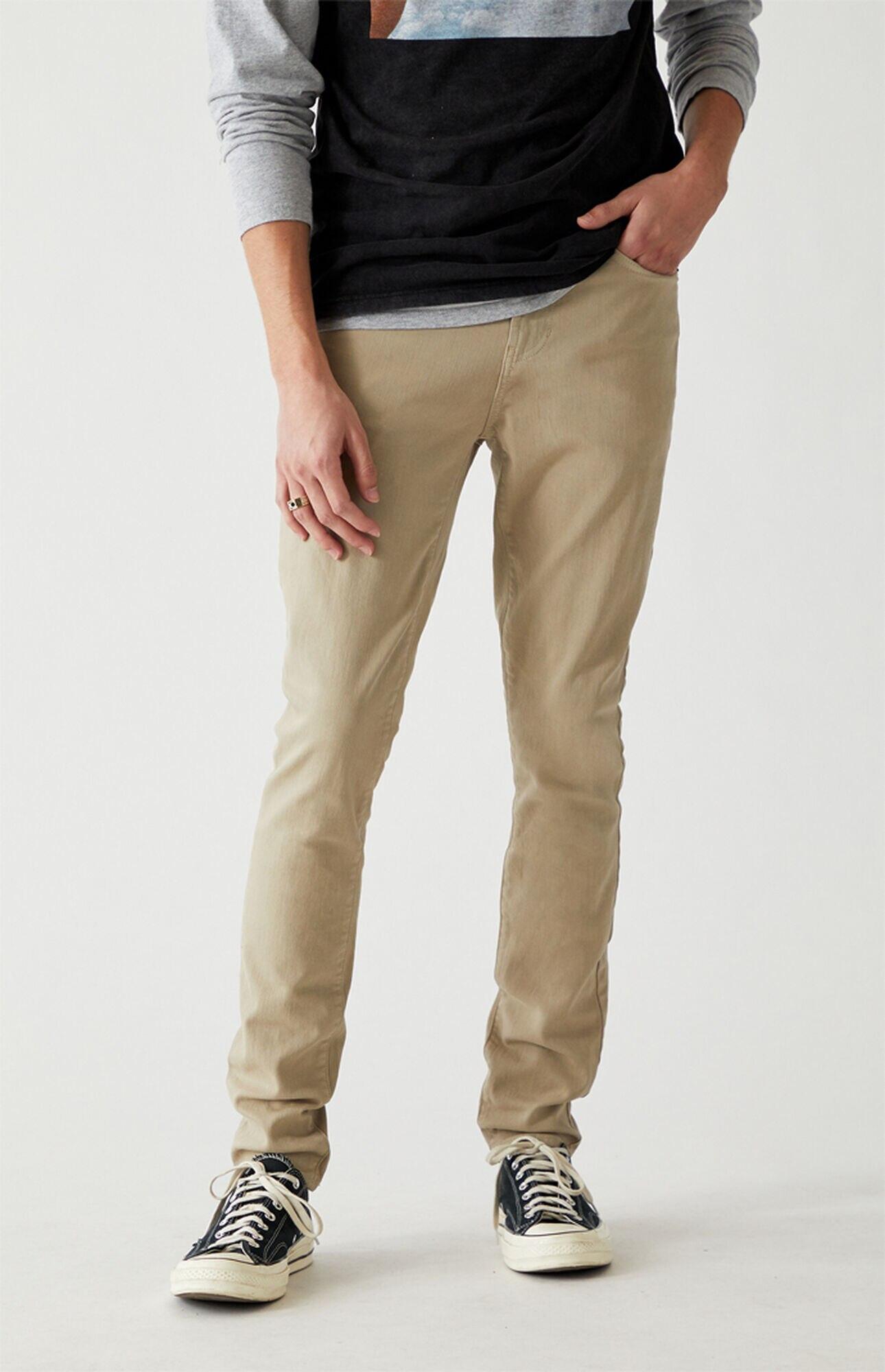PacSun Denim Khaki Stacked Skinny Jeans in Natural for Men | Lyst
