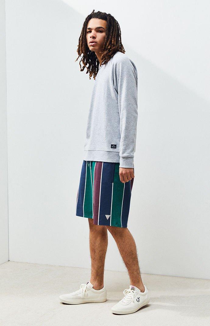 guess striped drawstring shorts