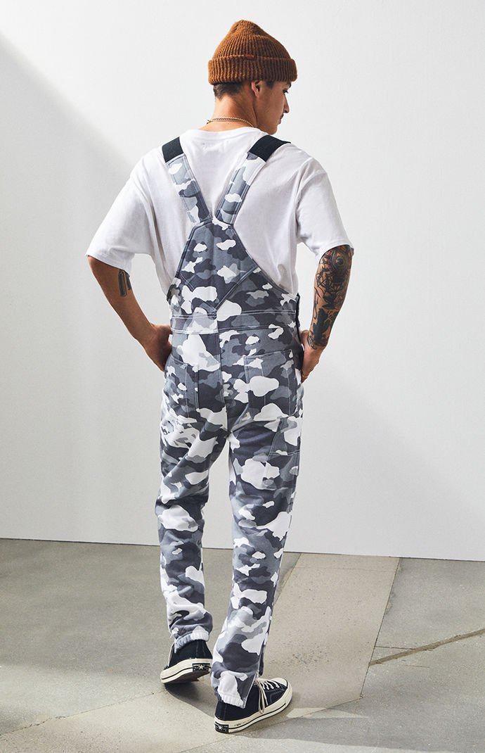 champion white camo fleece overalls