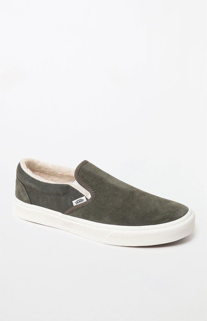 vans sherpa suede slip on