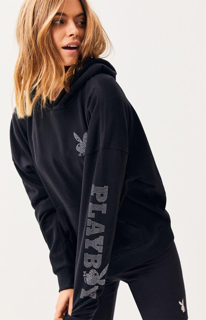 PacSun X Playboy Jeweled Hoodie in Black | Lyst