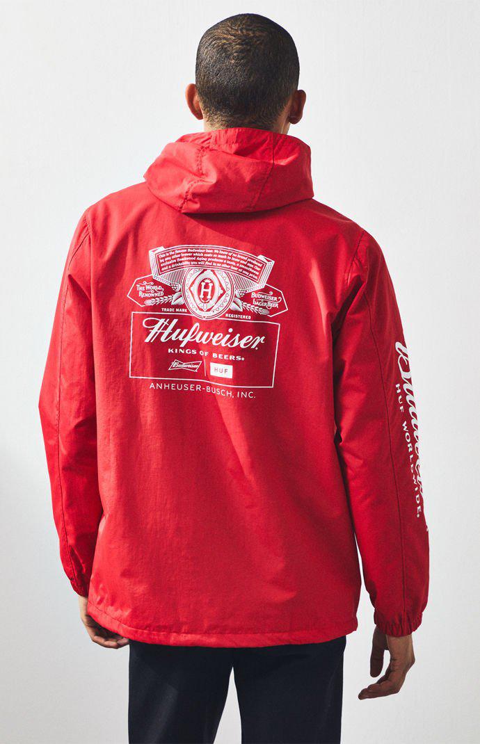 Huf X Budweiser Label Anorak Jacket in Red for Men - Lyst