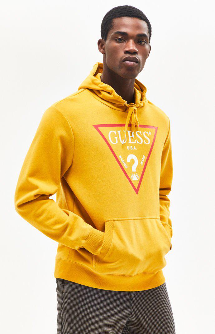 guess classic logo pullover hoodie