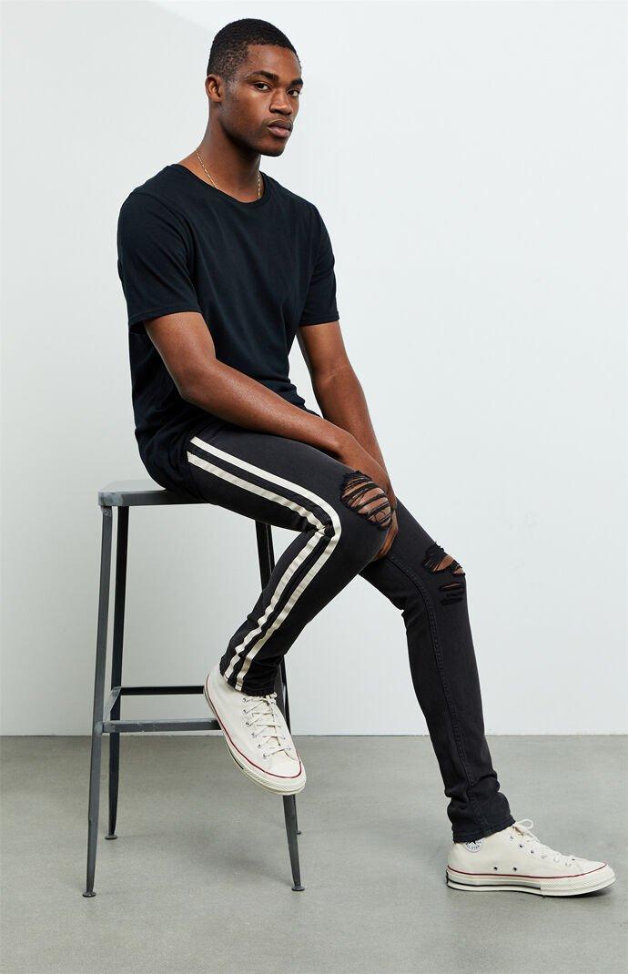 PacSun Denim Side Stripe Ripped Stacked 