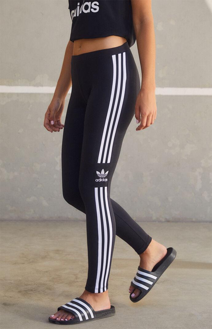 adidas trefoil black leggings