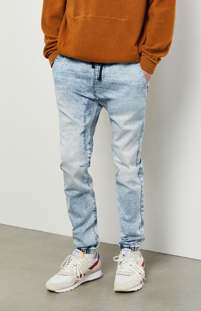 Pacsun light indigo denim cargo joggers Clearance