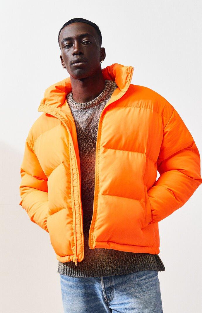PacSun Solid Puffer Jacket in Neon Orange (Orange) for Men | Lyst