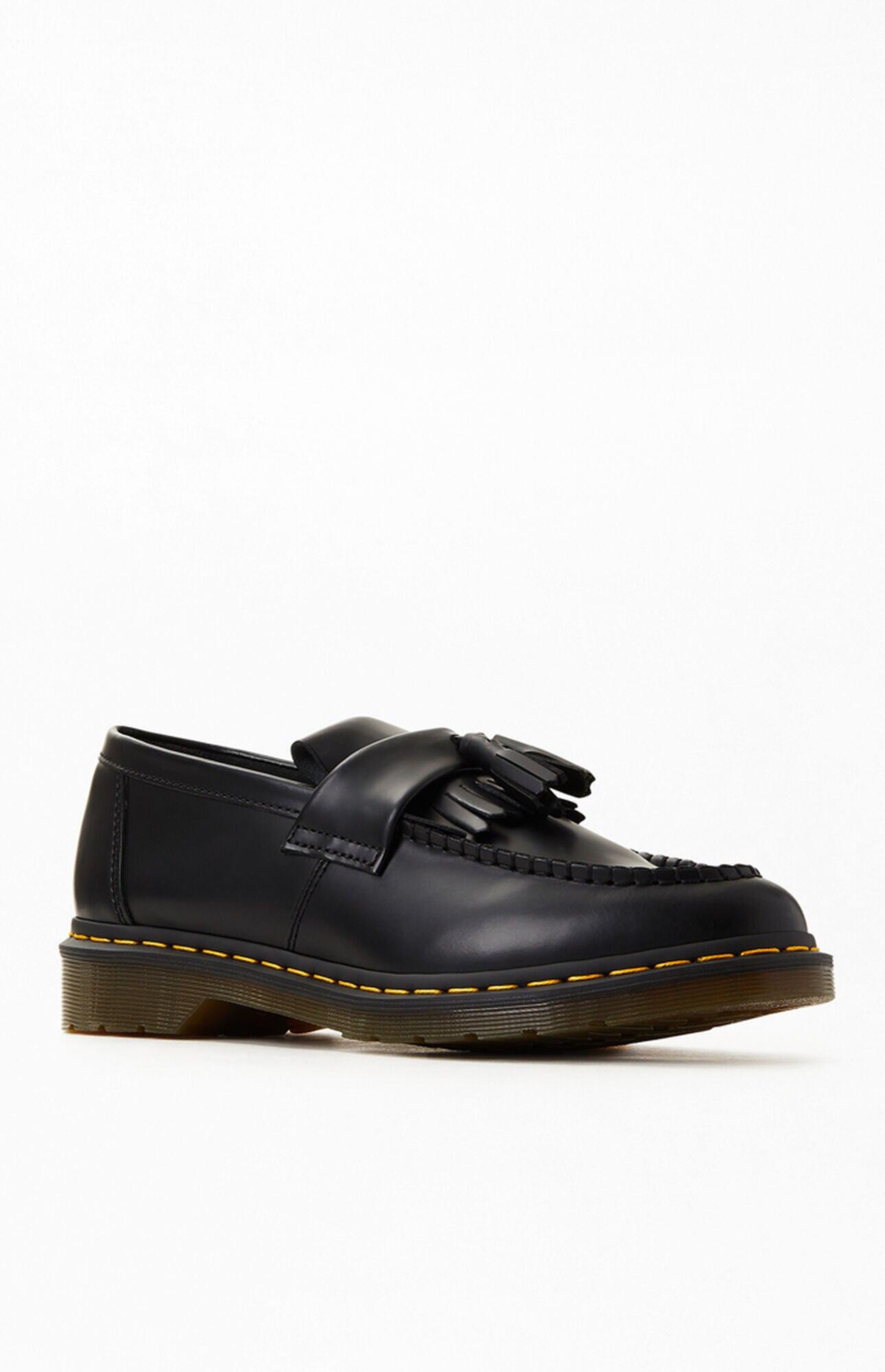 Dr. Martens Adrian Yellow Stitch Leather Loafers in Black for Men - Lyst