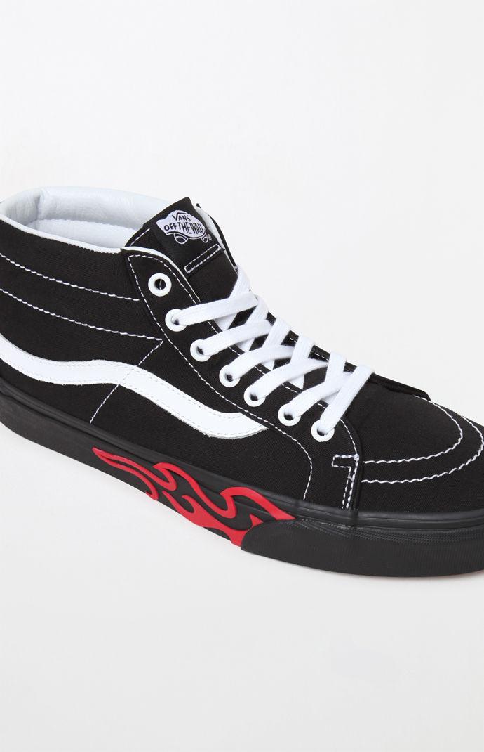 vans sk8 mid flame cut out