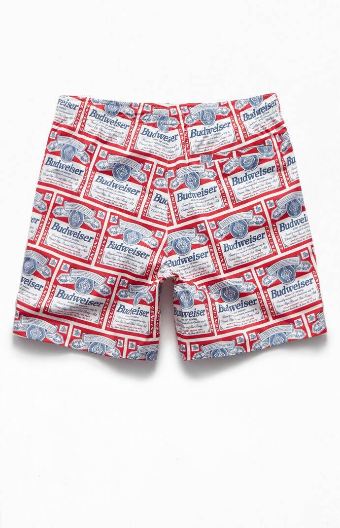 PacSun X Budweiser Label 17" Swim Trunks in Red for Men | Lyst