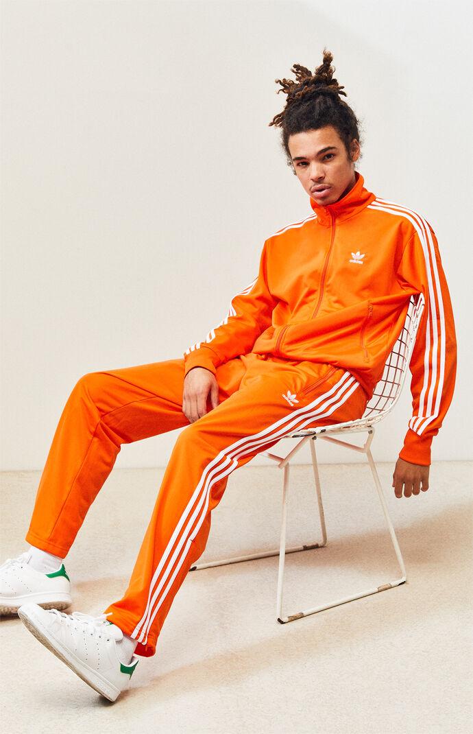 adidas firebird track jacket orange