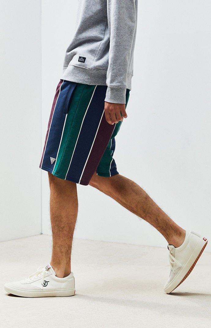 guess striped drawstring shorts