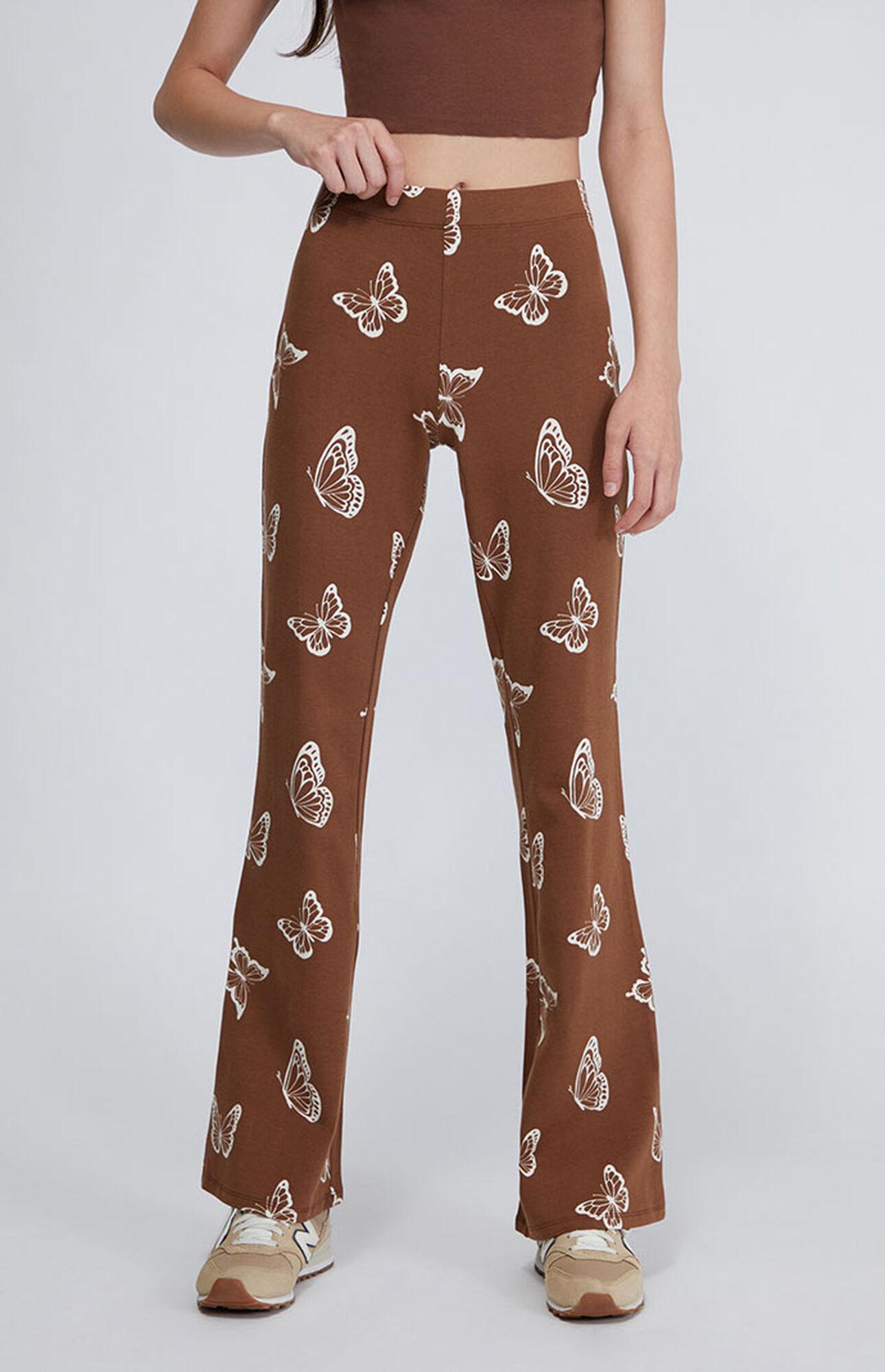 PacSun Butterfly Flare Pants in Brown | Lyst