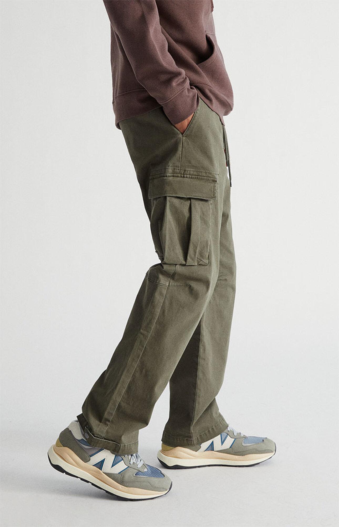 PacSun Olive Cotton Baggy Cargo Pants in Green for Men | Lyst
