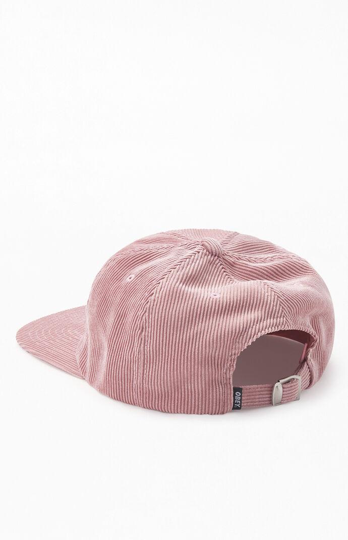 Obey Corduroy Dtp 6 Panel Strapback Hat in Pink for Men - Lyst