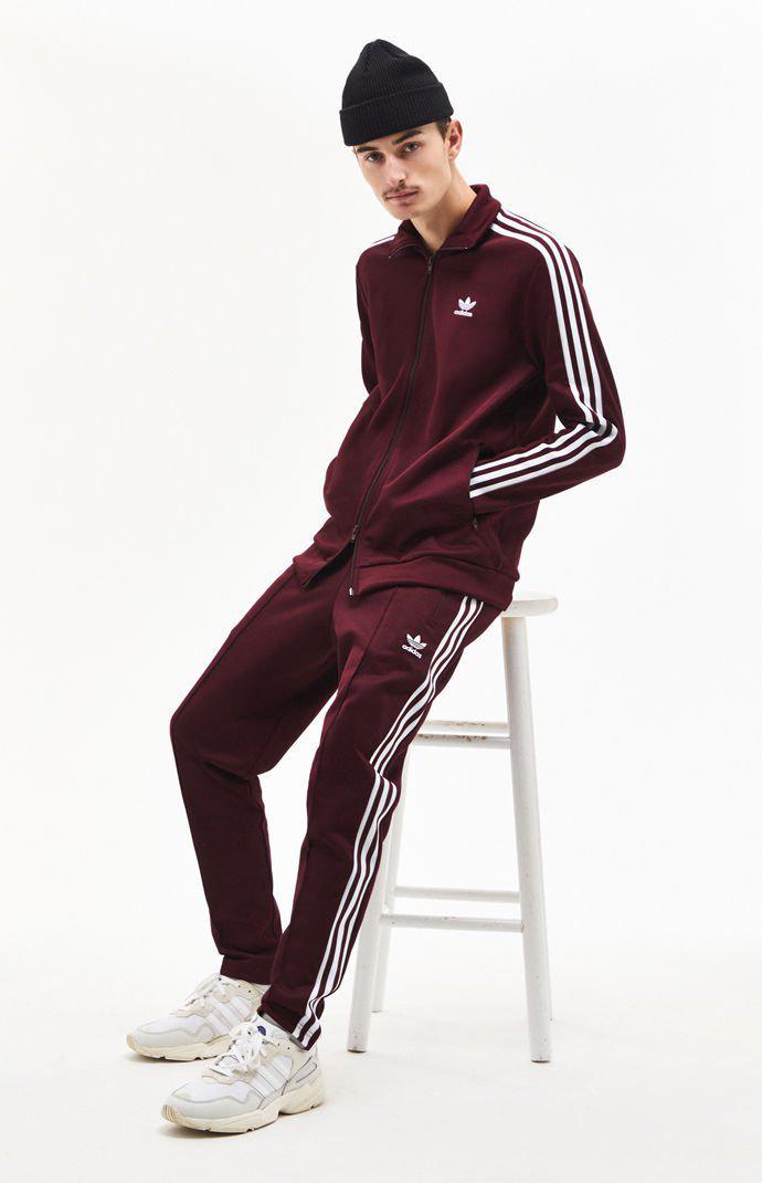 bb track jacket maroon