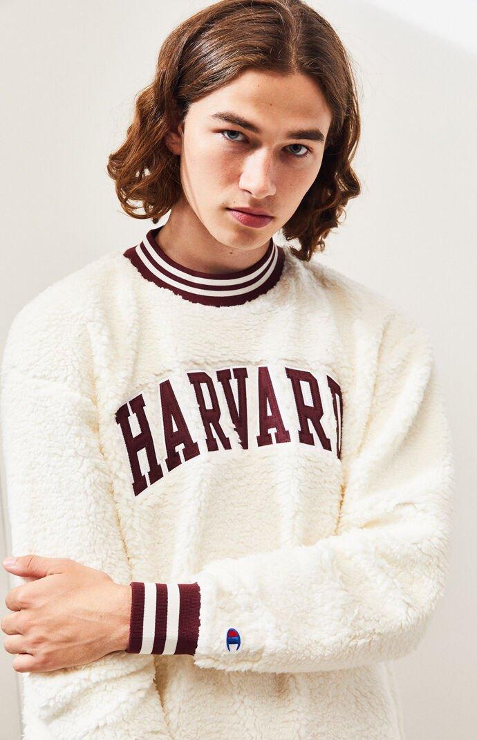champion harvard sherpa crew neck sweater