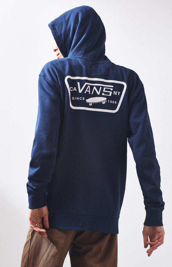 Vans Fleece Full Patch Navy Pullover Hoodie in Blue for Men | Lyst