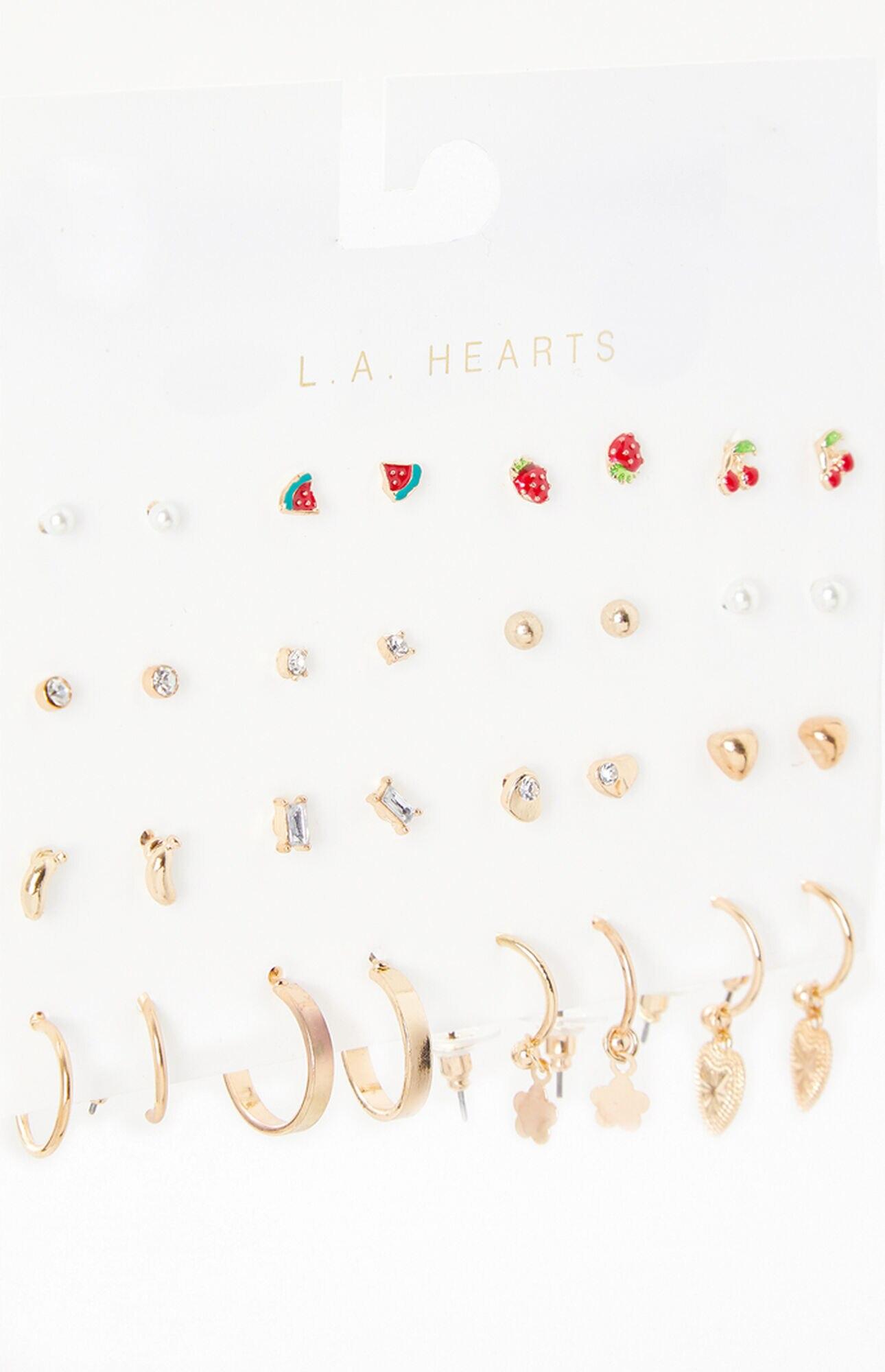 La hearts 16 pack star and moon sale earrings