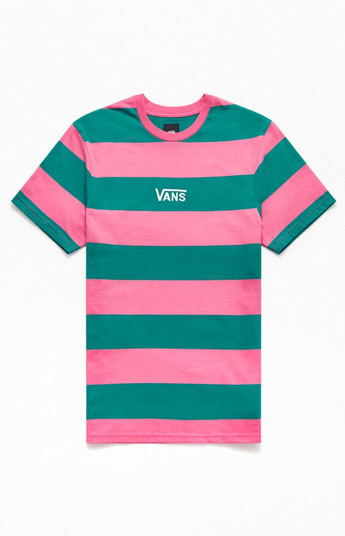 Vans Bold Block Striped T-shirt in Green/Pink (Green) for Men - Lyst