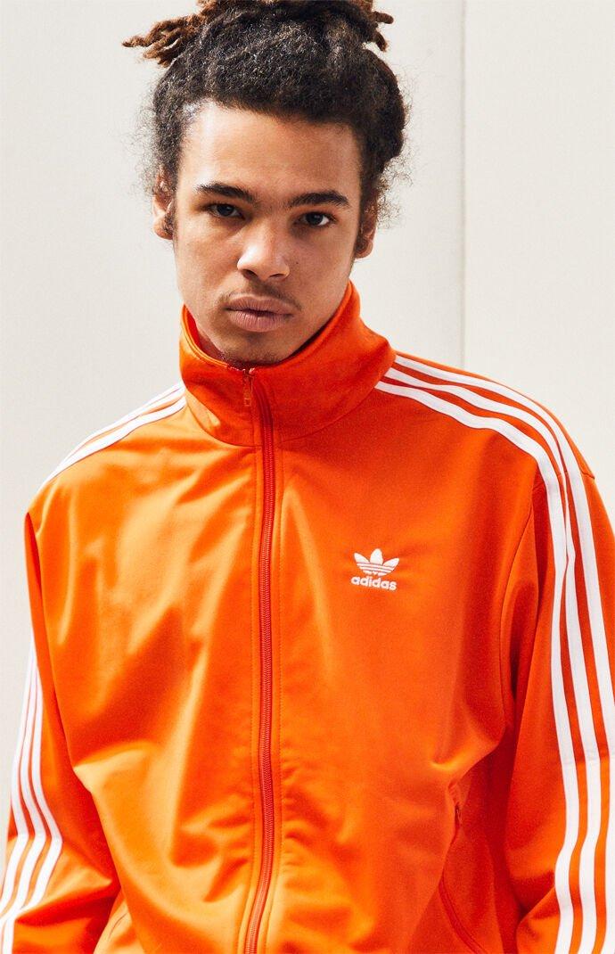 adidas firebird track jacket orange