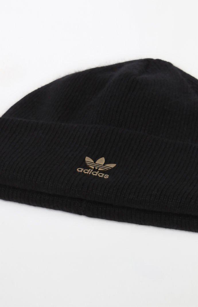 adidas black and gold beanie