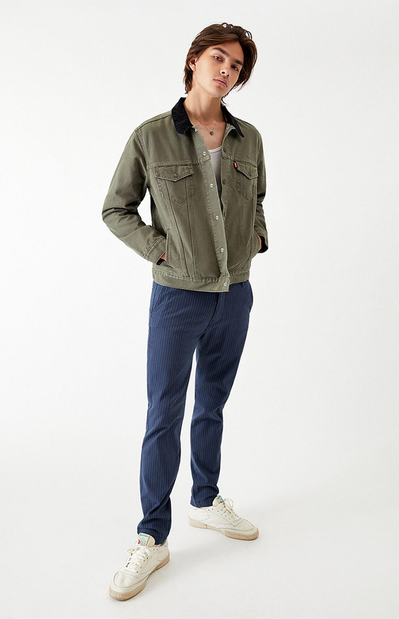 Levi's Olive Lined Denim Jacket in Green for Men | Lyst