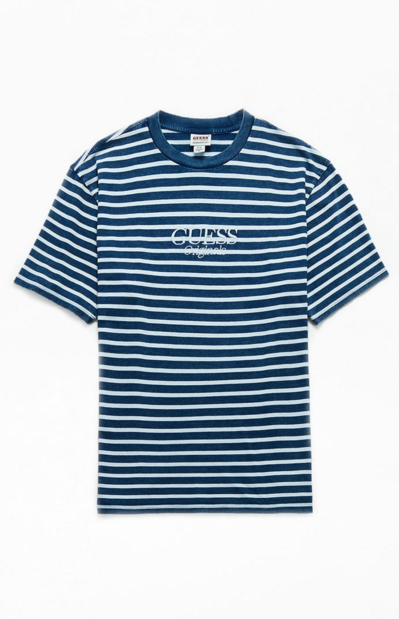Guess Odis Vintage Striped T-shirt in Blue for Men | Lyst