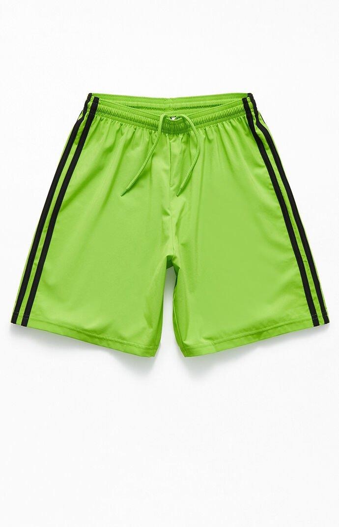 neon green adidas shorts