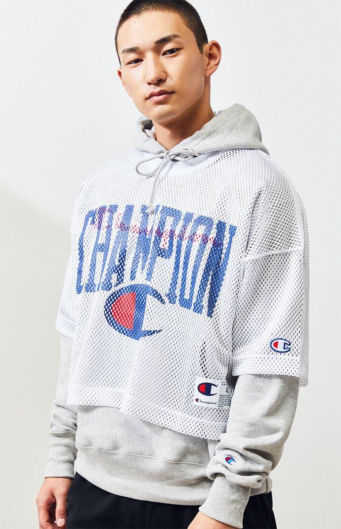 Champion Cropped Mesh Football Jersey in White for Men | Lyst