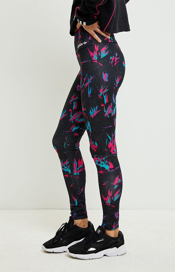adidas Synthetic Black Multi Color Tech Leggings Lyst adidas Women's W Mh 3 Stripes Tight Tights, Multicolour