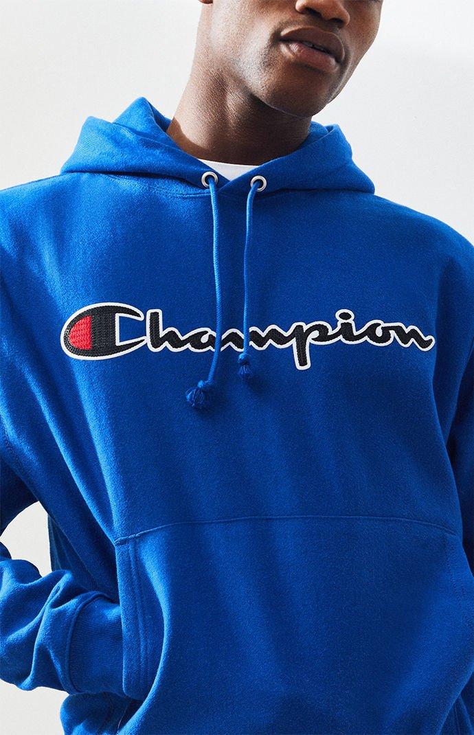 Champion Fleece Reverse Weave Chainstitch Pullover Hoodie in Blue for ...
