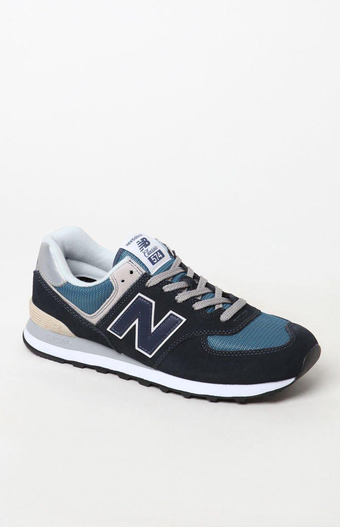 new balance 574 navy suede