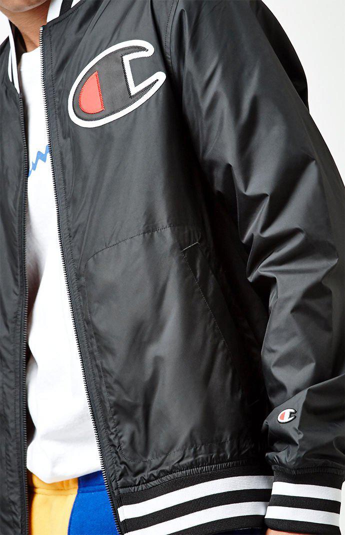 champion satin zip baseball jacket