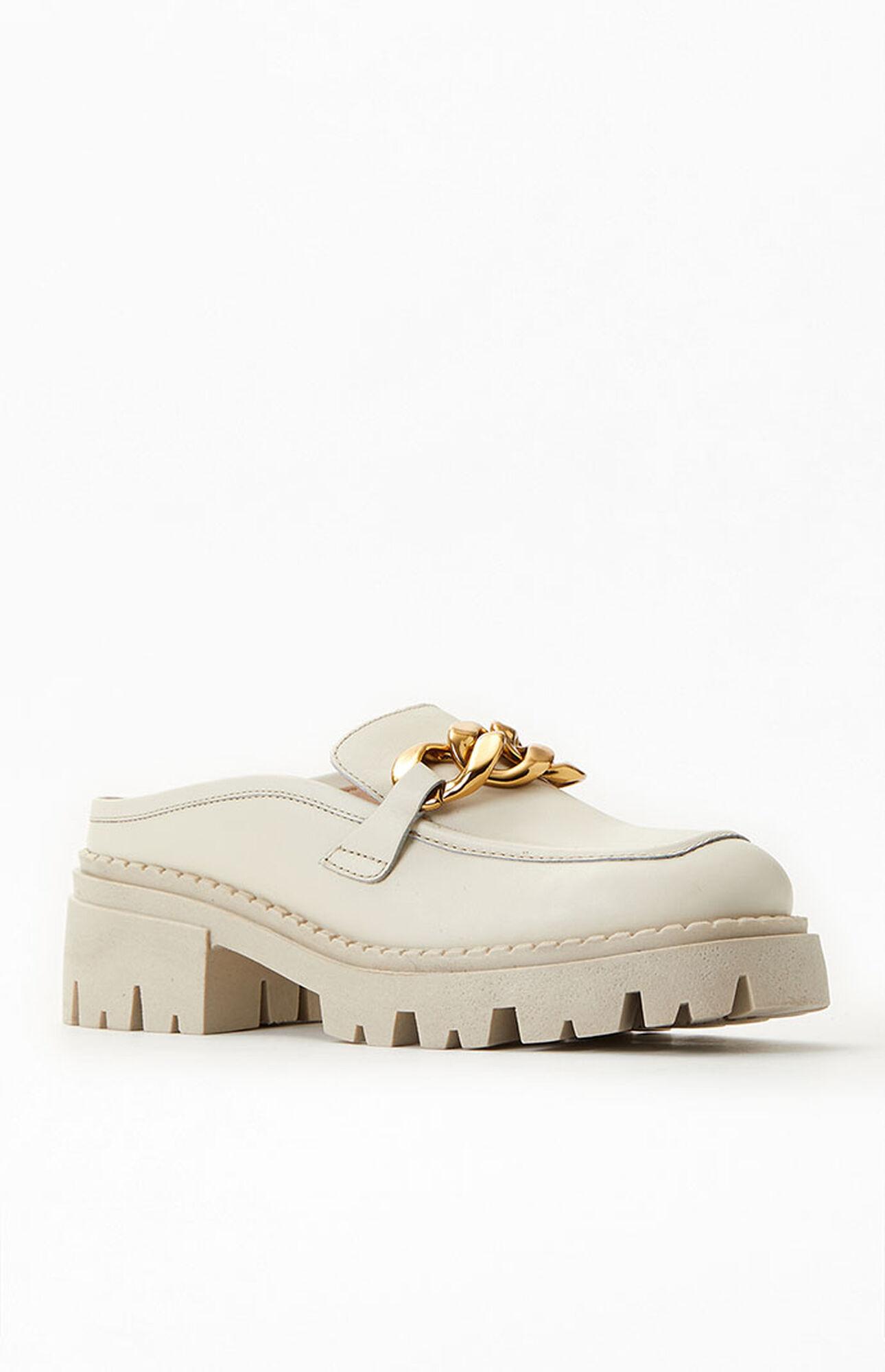 Free People Bone Lyra Link Loafer Mules in White | Lyst
