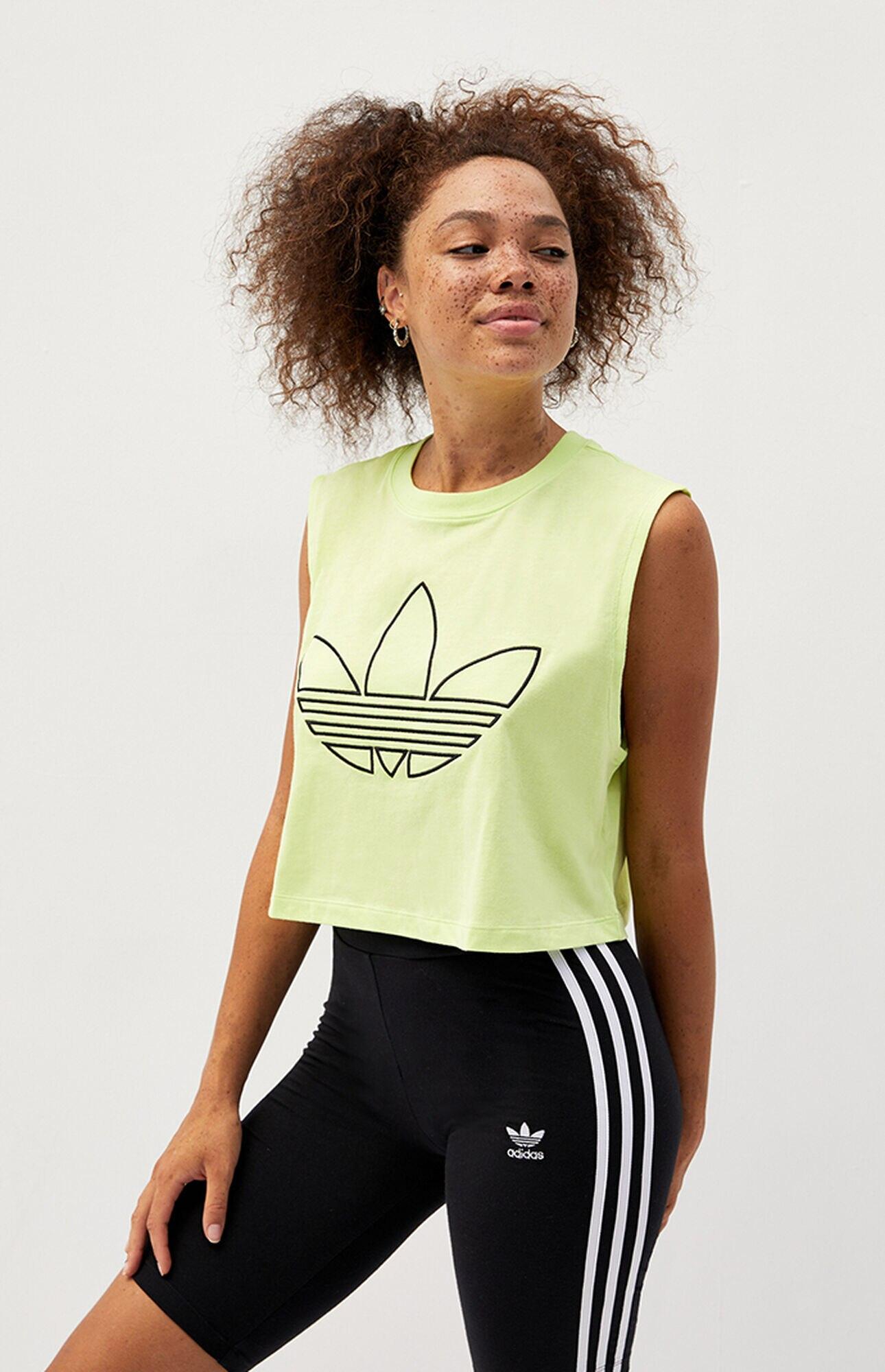 adidas yellow crop top