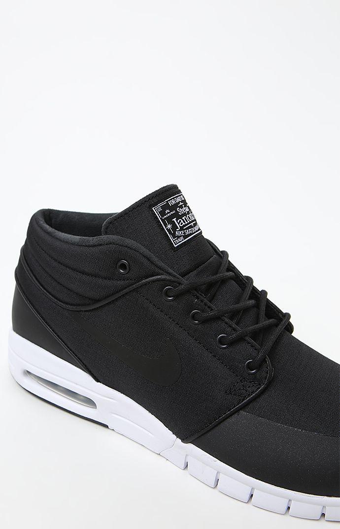 Nike Stefan Janoski Max Mid Black & White Shoes for Men | Lyst