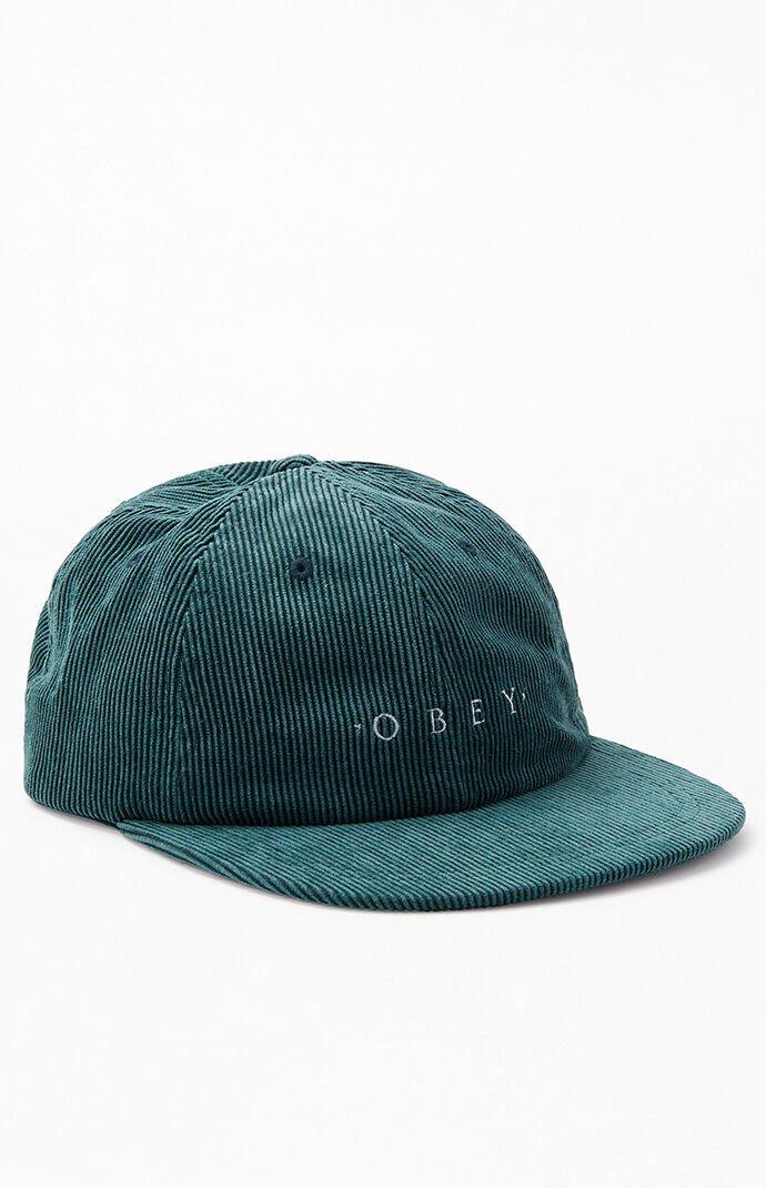 Obey Approach Corduroy Strapback Hat in 
