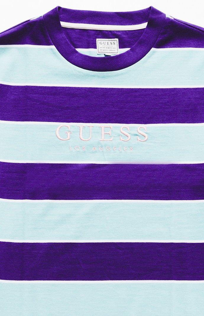 guess striped shirt blue