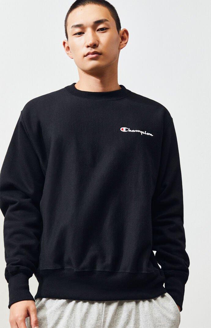 champion reverse weave left chest crew neck sweatshirt