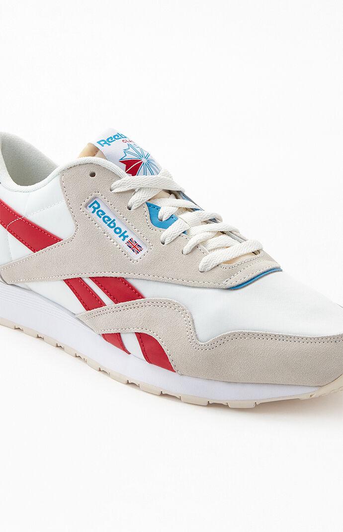 Reebok Off White & Red Classic Nylon Shoes for Men | Lyst