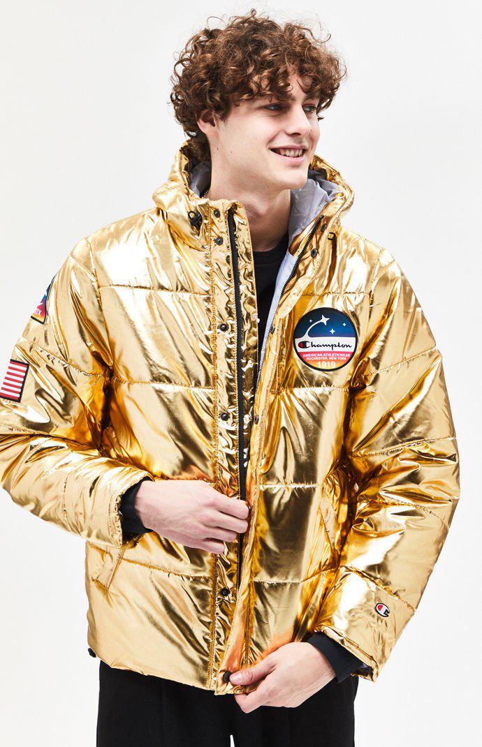 gold champion puffer jacket